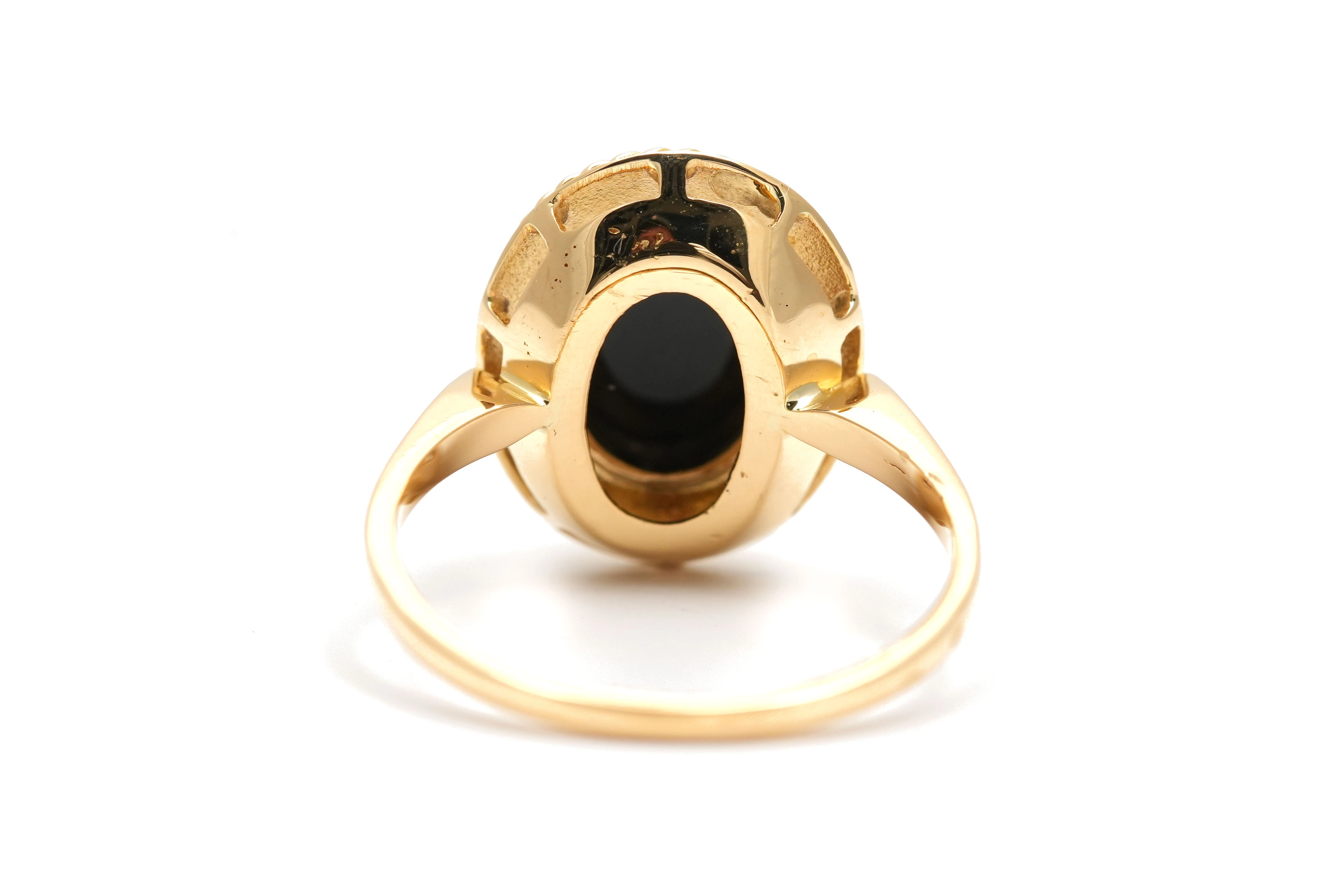 Bague Années 50 en or jaune 18 carats sertie d'un camée en agate - - 4