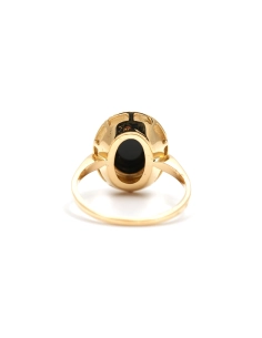 Bague Années 50 en or jaune 18 carats sertie d'un camée en agate - - 4