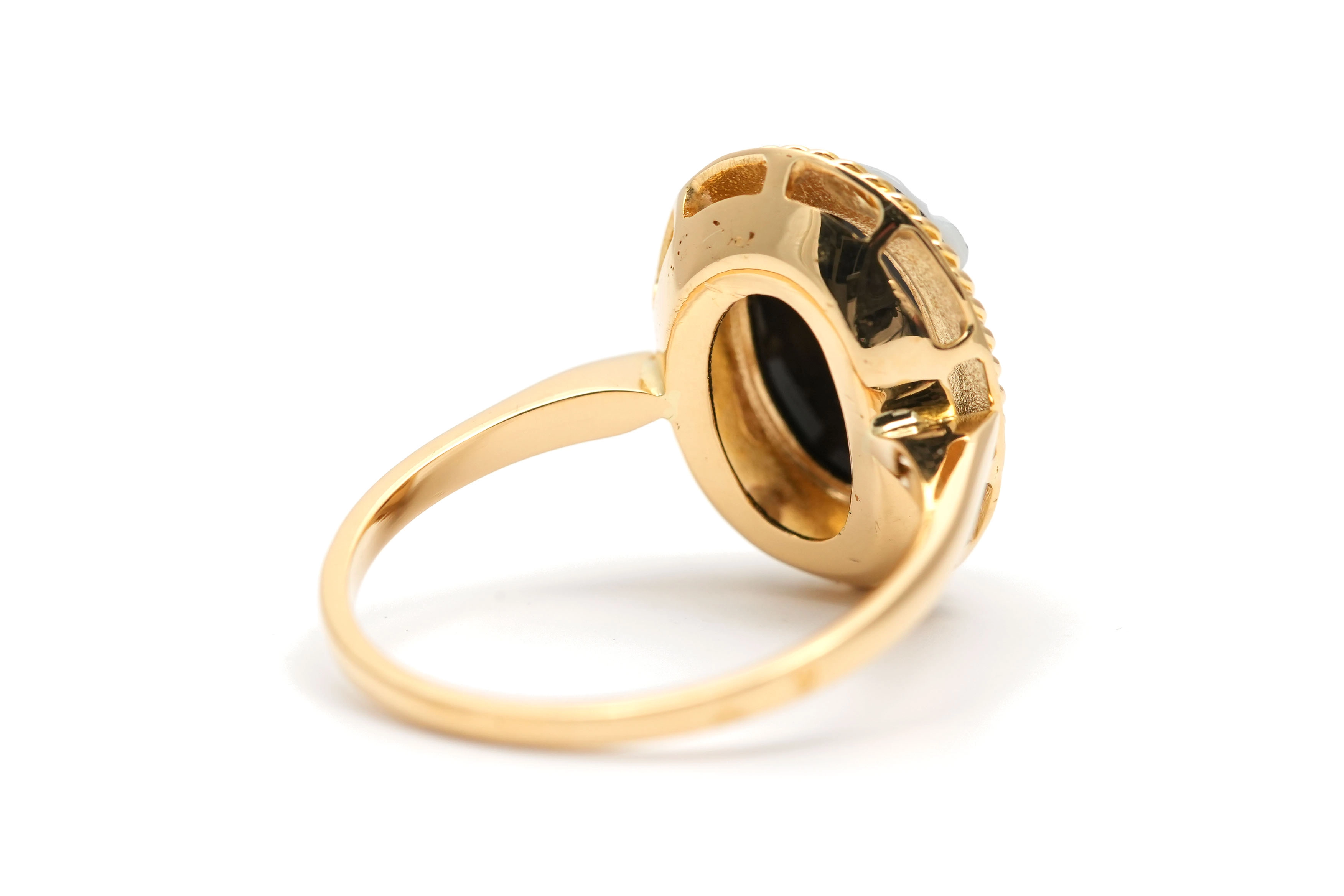 Bague Années 50 en or jaune 18 carats sertie d'un camée en agate - - 5