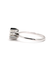 Bague Années 70 en or blanc 18 carats sertie d'un diamant taille "brillant" (+-0.40 ct) - - 3
