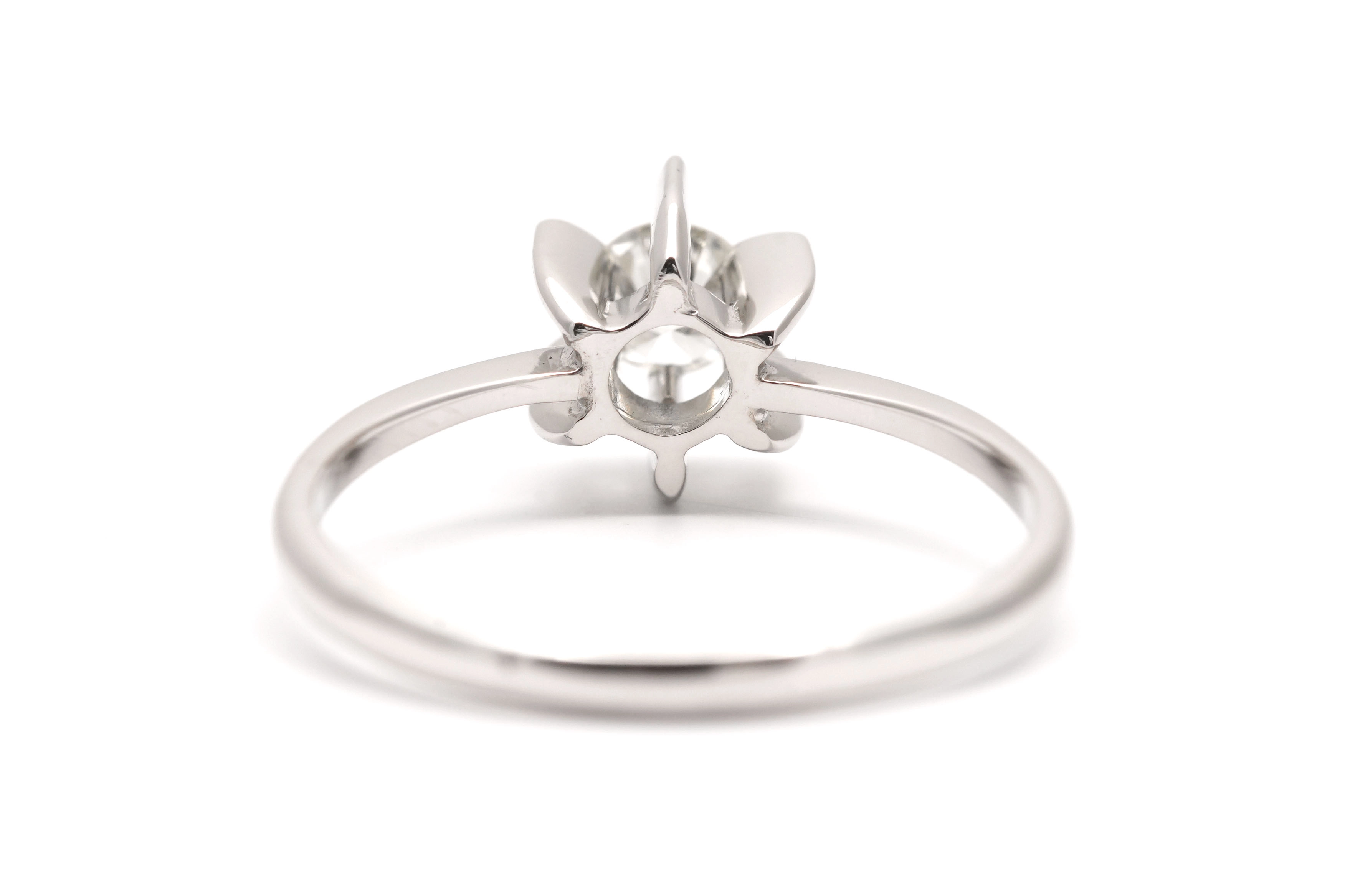 Bague Années 70 en or blanc 18 carats sertie d'un diamant taille "brillant" (+-0.40 ct) - - 4