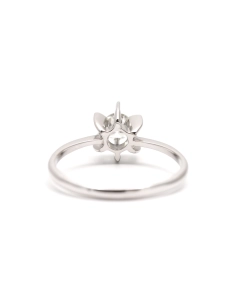 Bague Années 70 en or blanc 18 carats sertie d'un diamant taille "brillant" (+-0.40 ct) - - 4