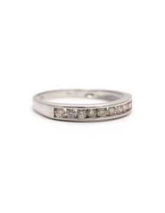 Bague contemporaine en or blanc 9 carats sertie de diamants taille "brillant" (+-0.40ct) - - 7
