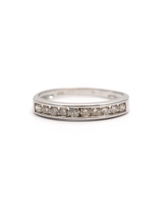 Bague contemporaine en or blanc 9 carats sertie de diamants taille "brillant" (+-0.40ct) - - 1