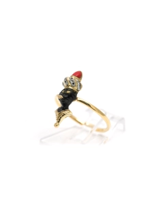 Bague Art Déco en or jaune 18 carats sertie d'émail - - 2