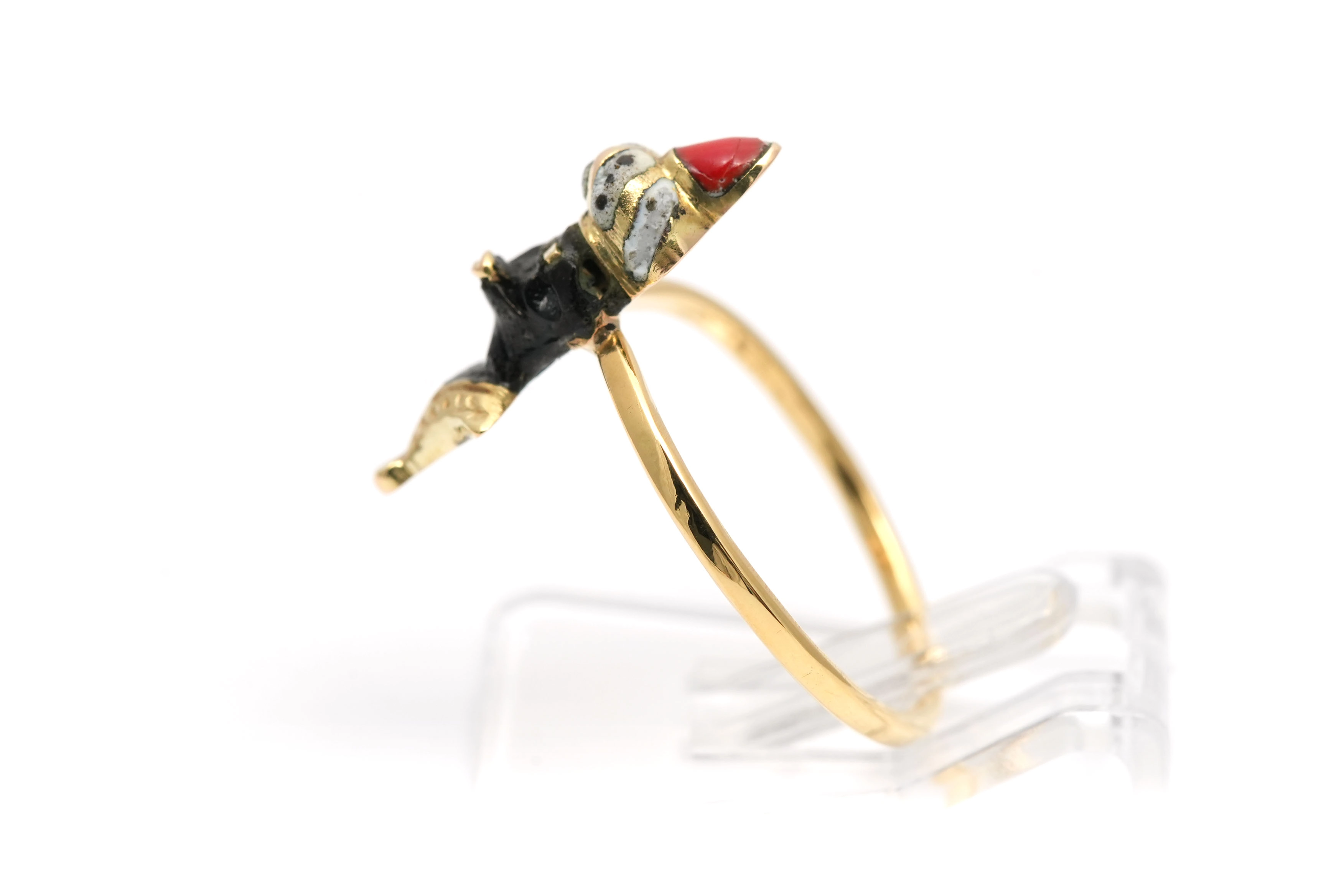 Bague Art Déco en or jaune 18 carats sertie d'émail - - 3