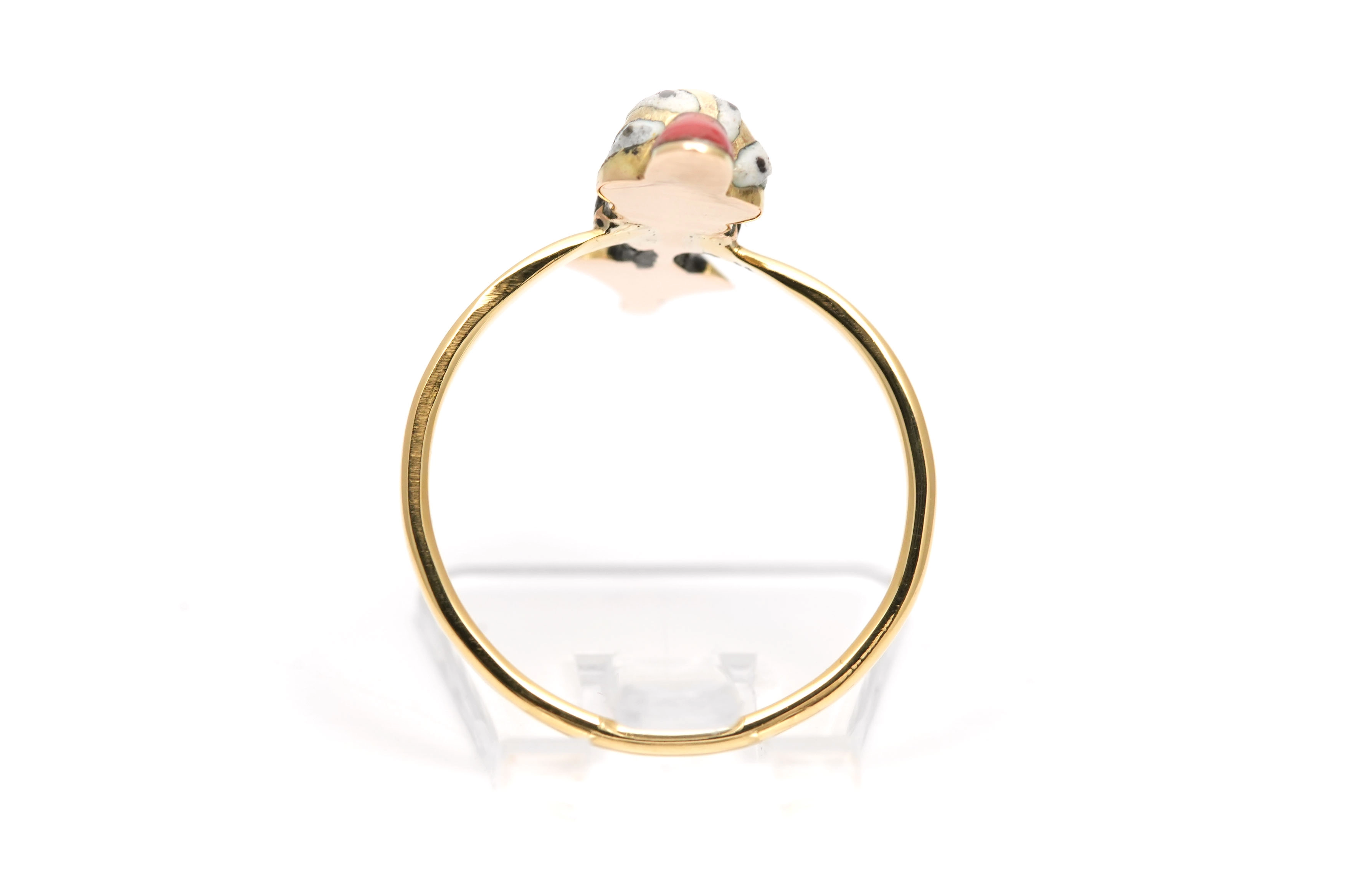 Bague Art Déco en or jaune 18 carats sertie d'émail - - 4