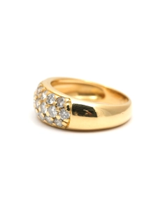 Bague contemporaine en or jaune 18 carats sertie de diamants taille "brillant" (+- 0.95ct) - - 3