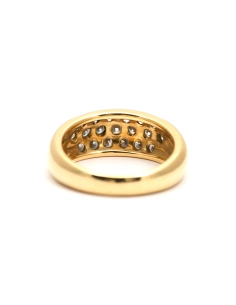 Bague contemporaine en or jaune 18 carats sertie de diamants taille "brillant" (+- 0.95ct) - - 4