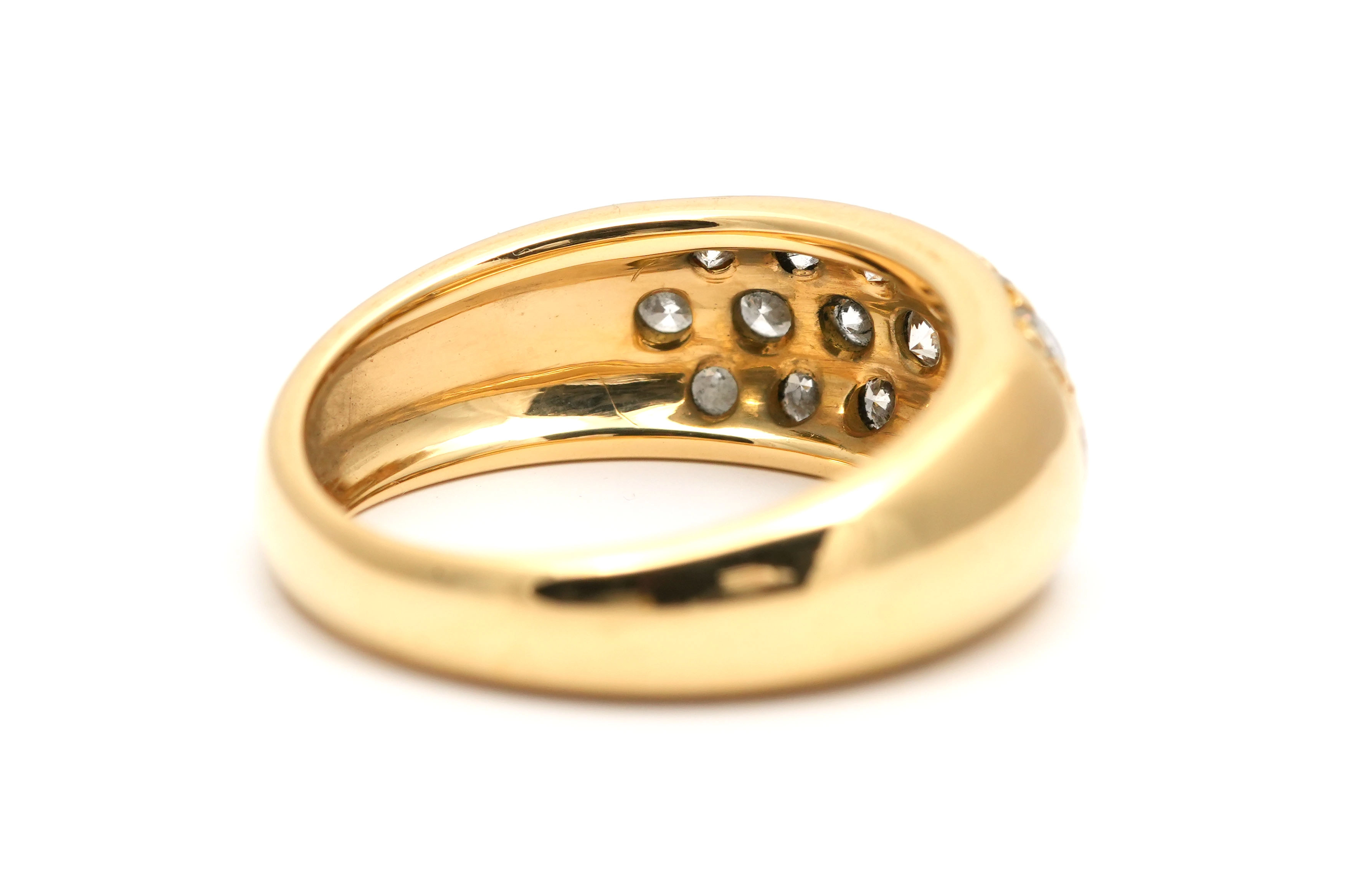 Bague contemporaine en or jaune 18 carats sertie de diamants taille "brillant" (+- 0.95ct) - - 5