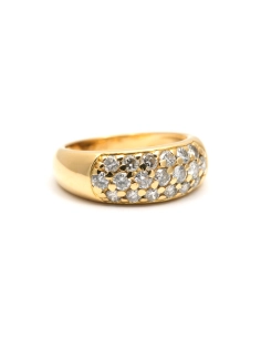Bague contemporaine en or jaune 18 carats sertie de diamants taille "brillant" (+- 0.95ct) - - 6