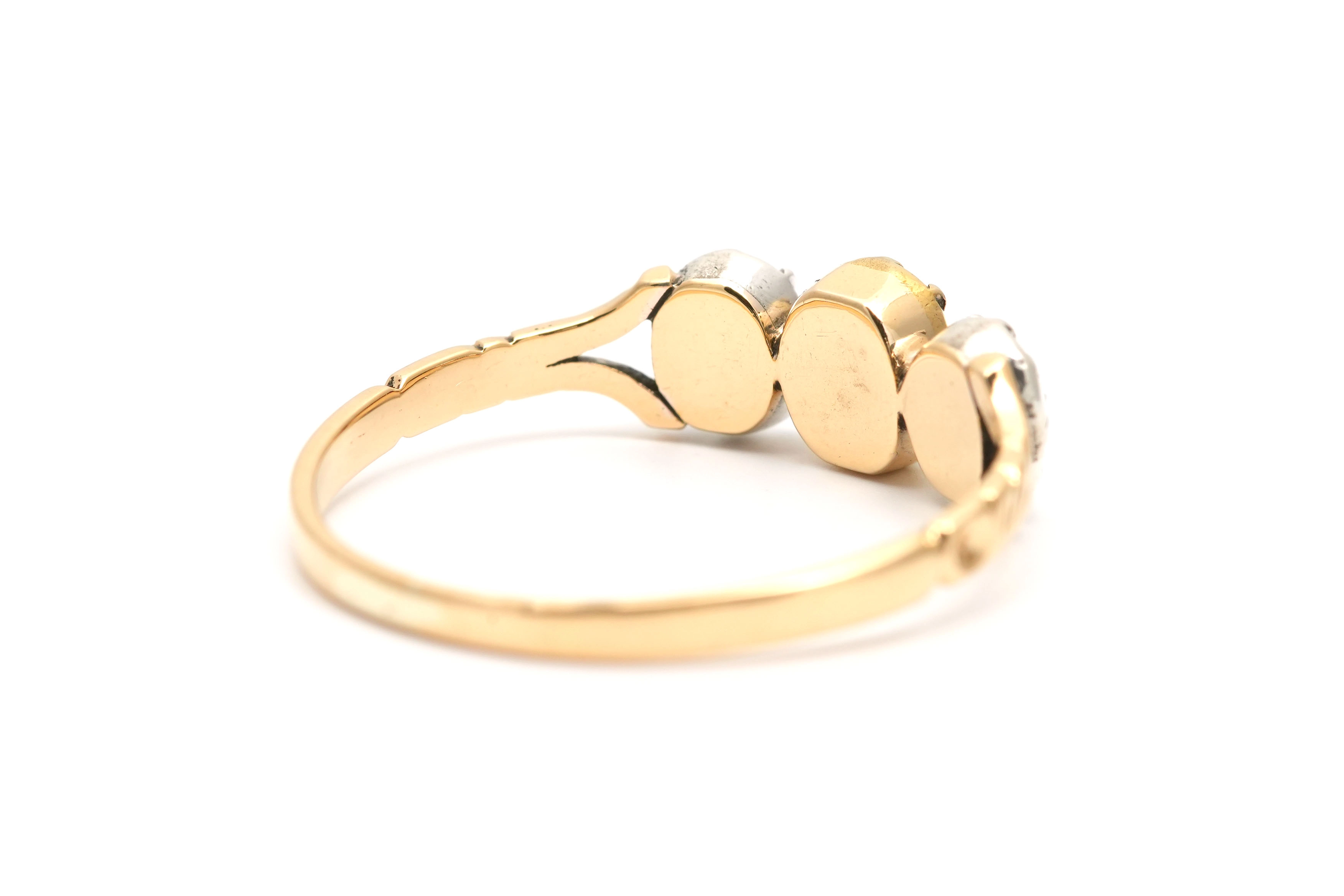 Bague Art Nouveau en or jaune 18 carats sertie d'un rubis et de diamants taille "rose" - - 5