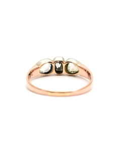 Bague Art Déco en or jaune 18 carats et argent sertie de diamants taille "rose" - - 4