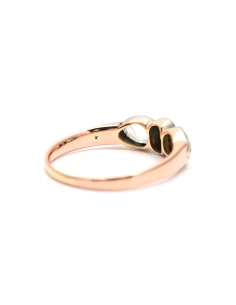 Bague Art Déco en or jaune 18 carats et argent sertie de diamants taille "rose" - - 5