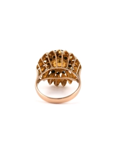 Bague Années 50 en or jaune 14 carats sertie d'un perle et de saphirs - - 4