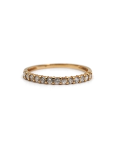 Bague contemporaine en or jaune 18 carats sertie de diamants taille "brillant" (+- 0.325 ct) - - 1