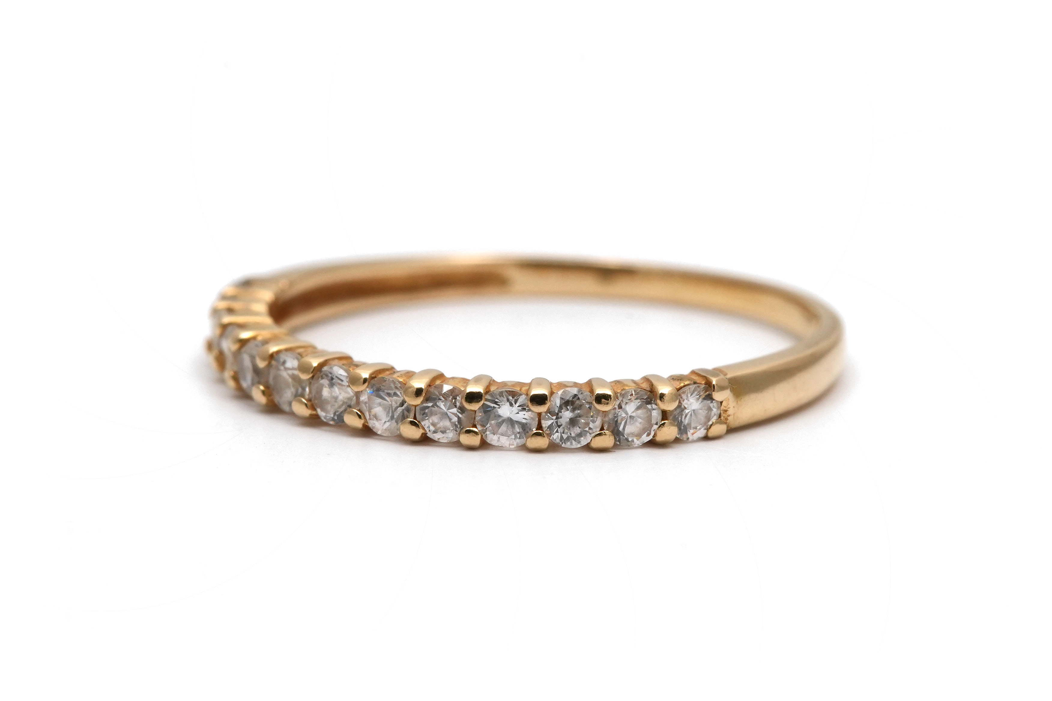 Bague contemporaine en or jaune 18 carats sertie de diamants taille "brillant" (+- 0.325 ct) - - 2