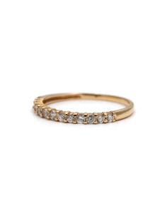 Bague contemporaine en or jaune 18 carats sertie de diamants taille "brillant" (+- 0.325 ct) - - 2