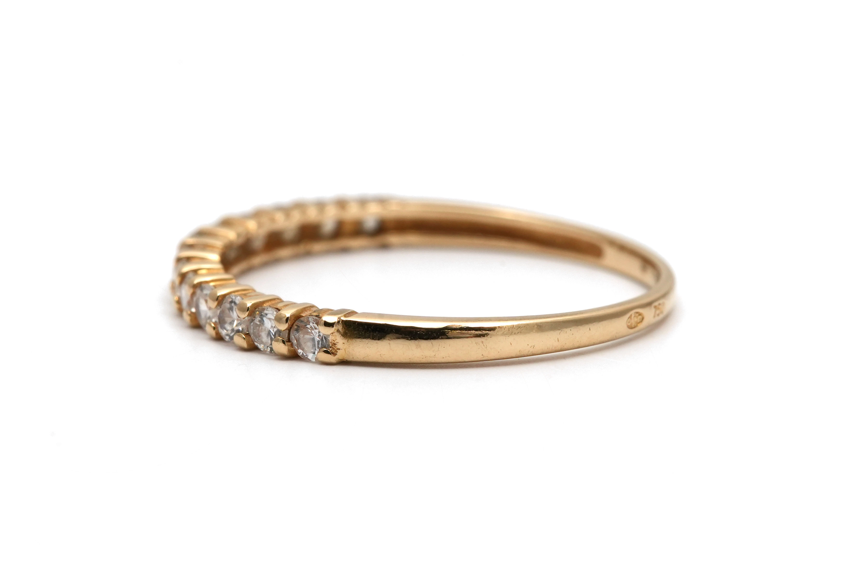 Bague contemporaine en or jaune 18 carats sertie de diamants taille "brillant" (+- 0.325 ct) - - 3