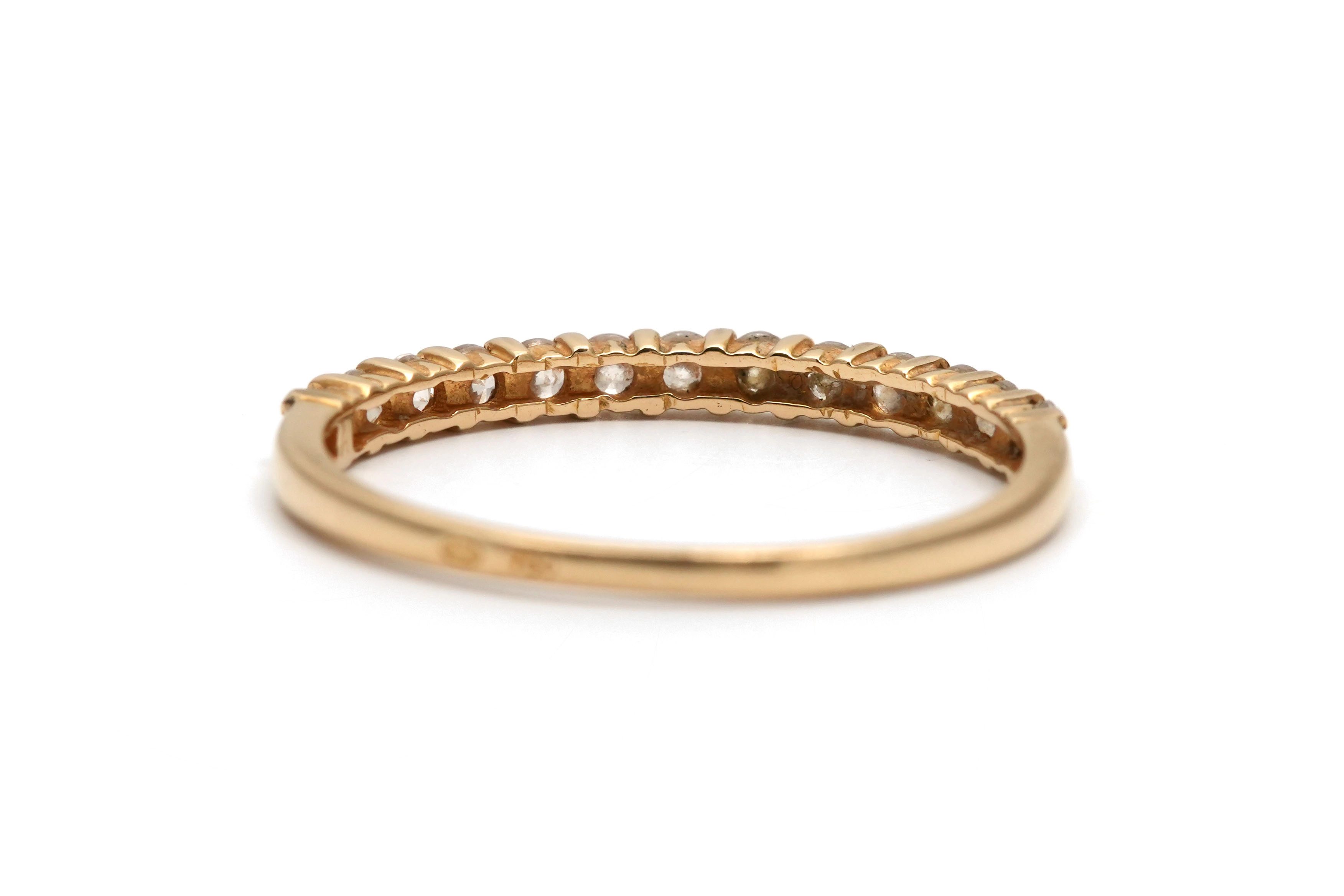 Bague contemporaine en or jaune 18 carats sertie de diamants taille "brillant" (+- 0.325 ct) - - 4