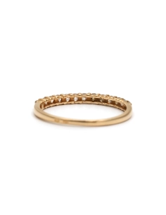 Bague contemporaine en or jaune 18 carats sertie de diamants taille "brillant" (+- 0.325 ct) - - 4