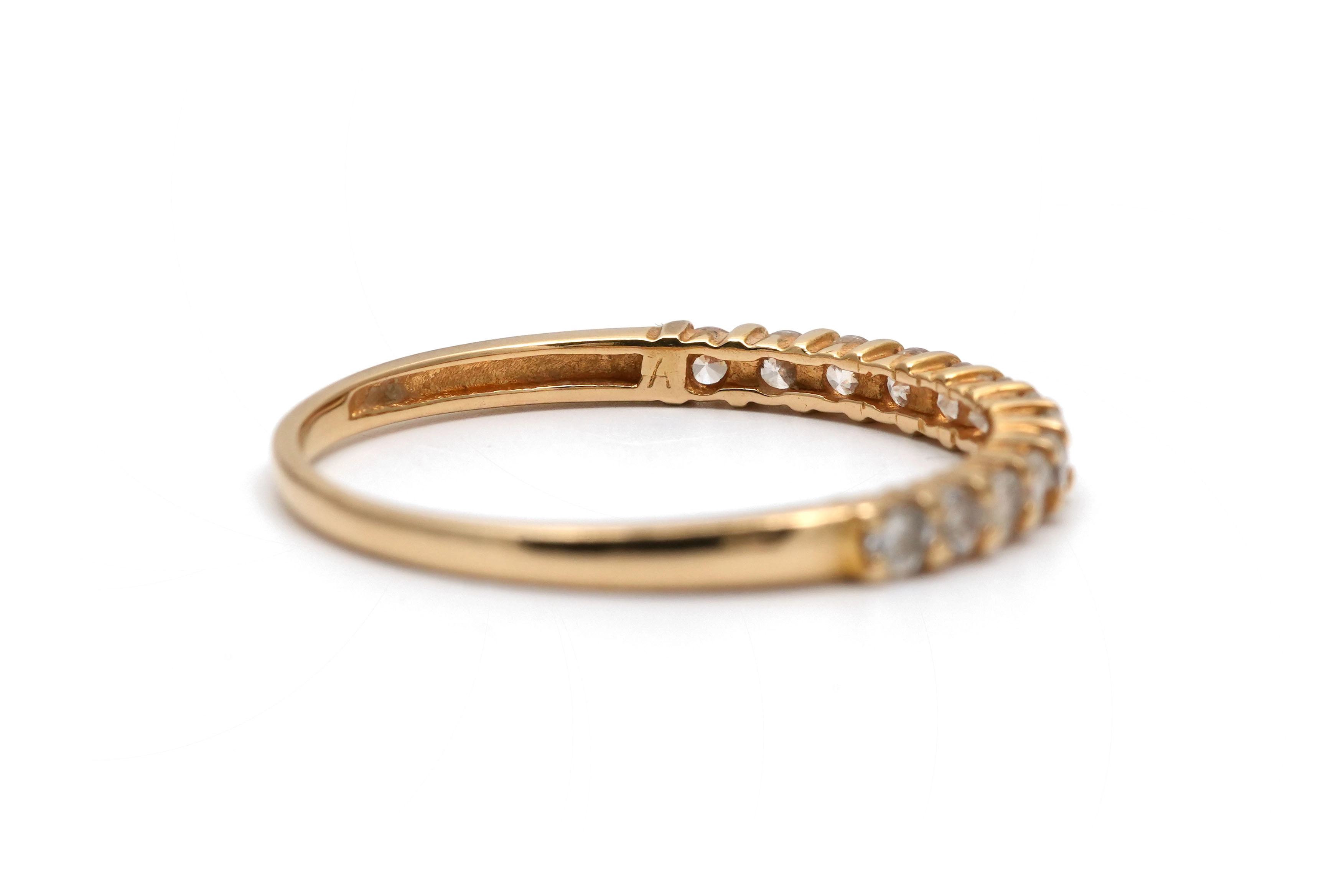 Bague contemporaine en or jaune 18 carats sertie de diamants taille "brillant" (+- 0.325 ct) - - 5