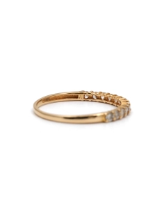 Bague contemporaine en or jaune 18 carats sertie de diamants taille "brillant" (+- 0.325 ct) - - 5