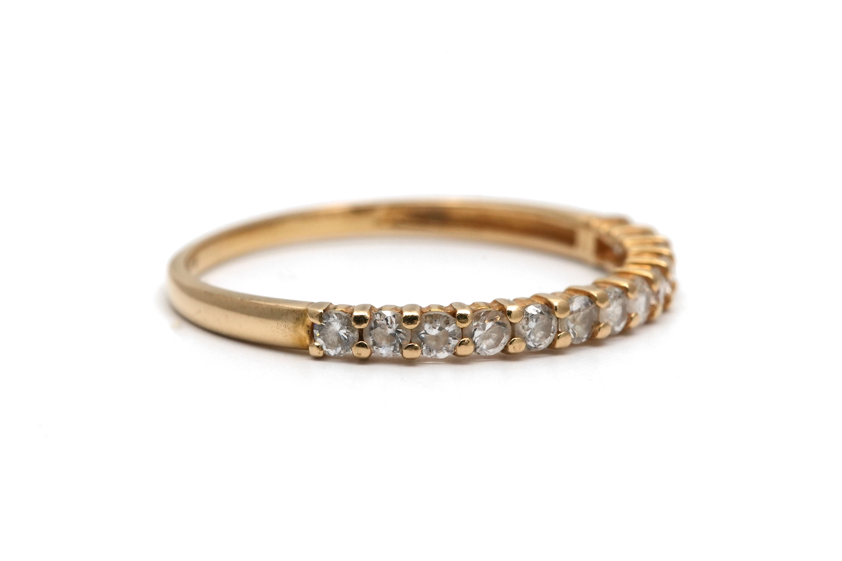 Bague contemporaine en or jaune 18 carats sertie de diamants taille "brillant" (+- 0.325 ct) - - 6