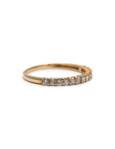 Bague contemporaine en or jaune 18 carats sertie de diamants taille "brillant" (+- 0.325 ct) - - 6