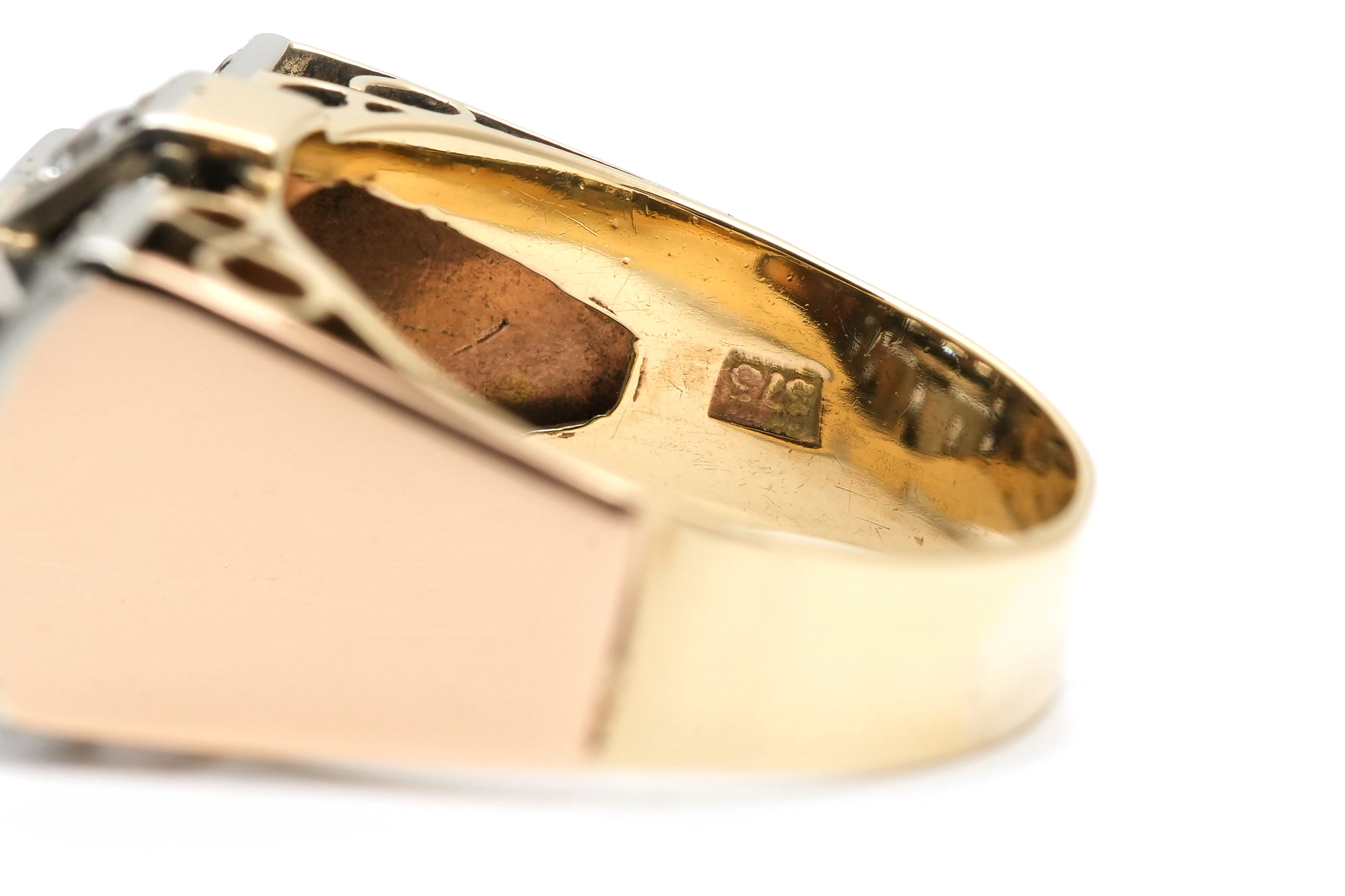 Bague Art Déco en or jaune 9 carats sertie de saphirs de synthèse - - 4