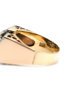 Bague Art Déco en or jaune 9 carats sertie de saphirs de synthèse - - 4