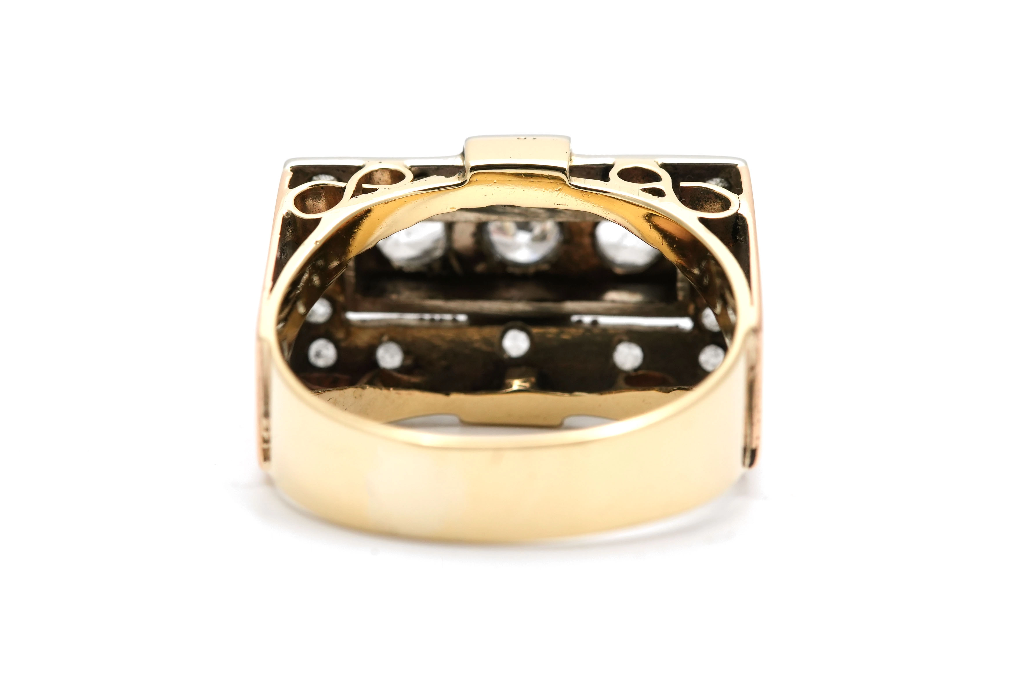 Bague Art Déco en or jaune 9 carats sertie de saphirs de synthèse - - 5