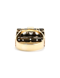 Bague Art Déco en or jaune 9 carats sertie de saphirs de synthèse - - 5