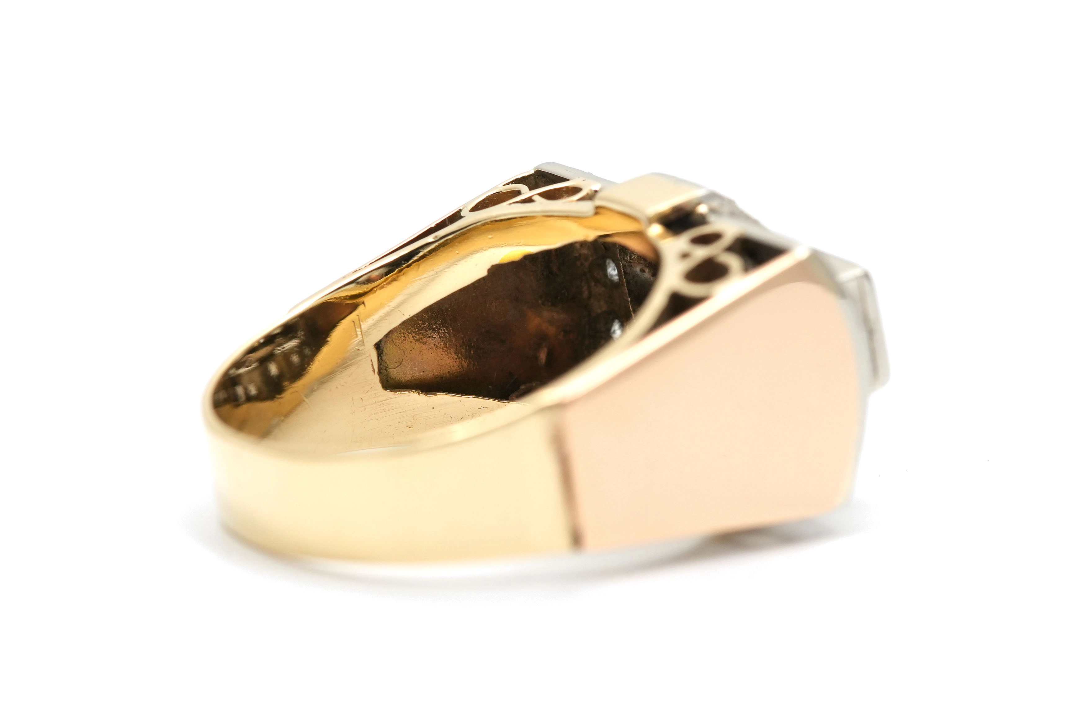 Bague Art Déco en or jaune 9 carats sertie de saphirs de synthèse - - 6