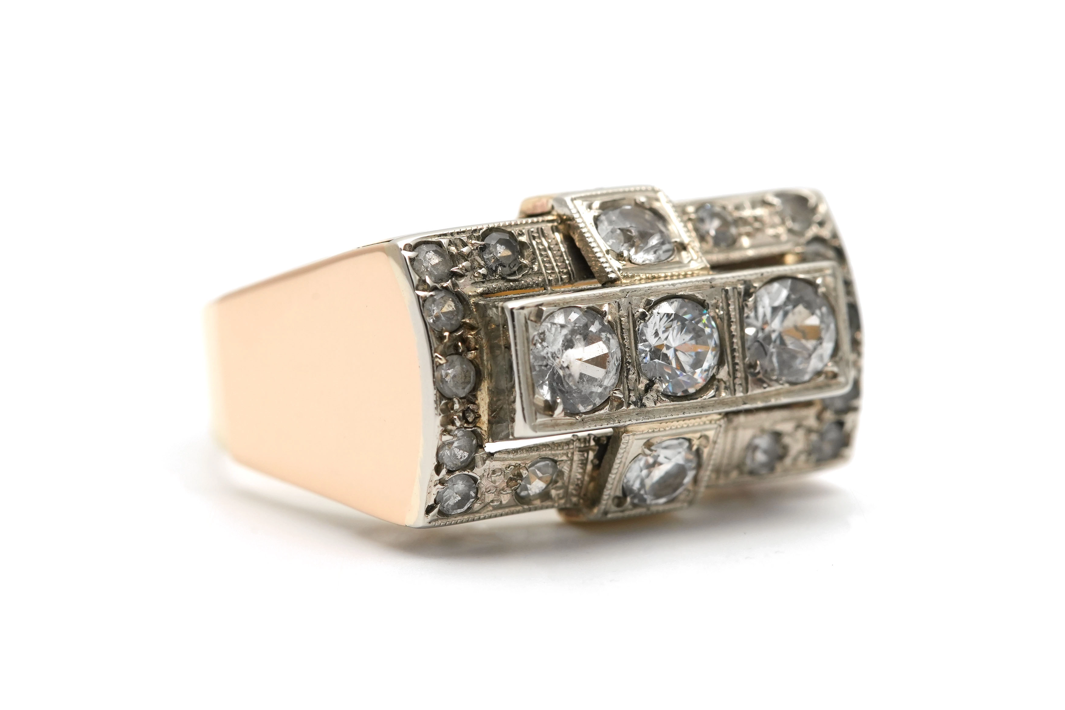 Bague Art Déco en or jaune 9 carats sertie de saphirs de synthèse - - 7