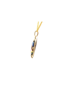 Pendentif Art Déco en or jaune 18 carats et émail de Limoges - - 3