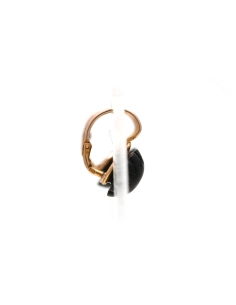Boucles d'oreilles de deuil Napoléon III en or jaune 18 carats serties de geais - - 5