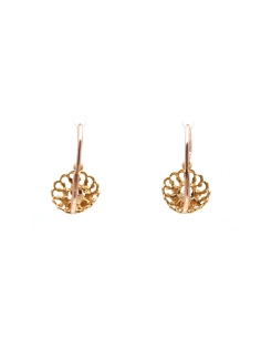 Boucles d'oreilles Art Déco en or jaune 18 carats serties de perles - - 4