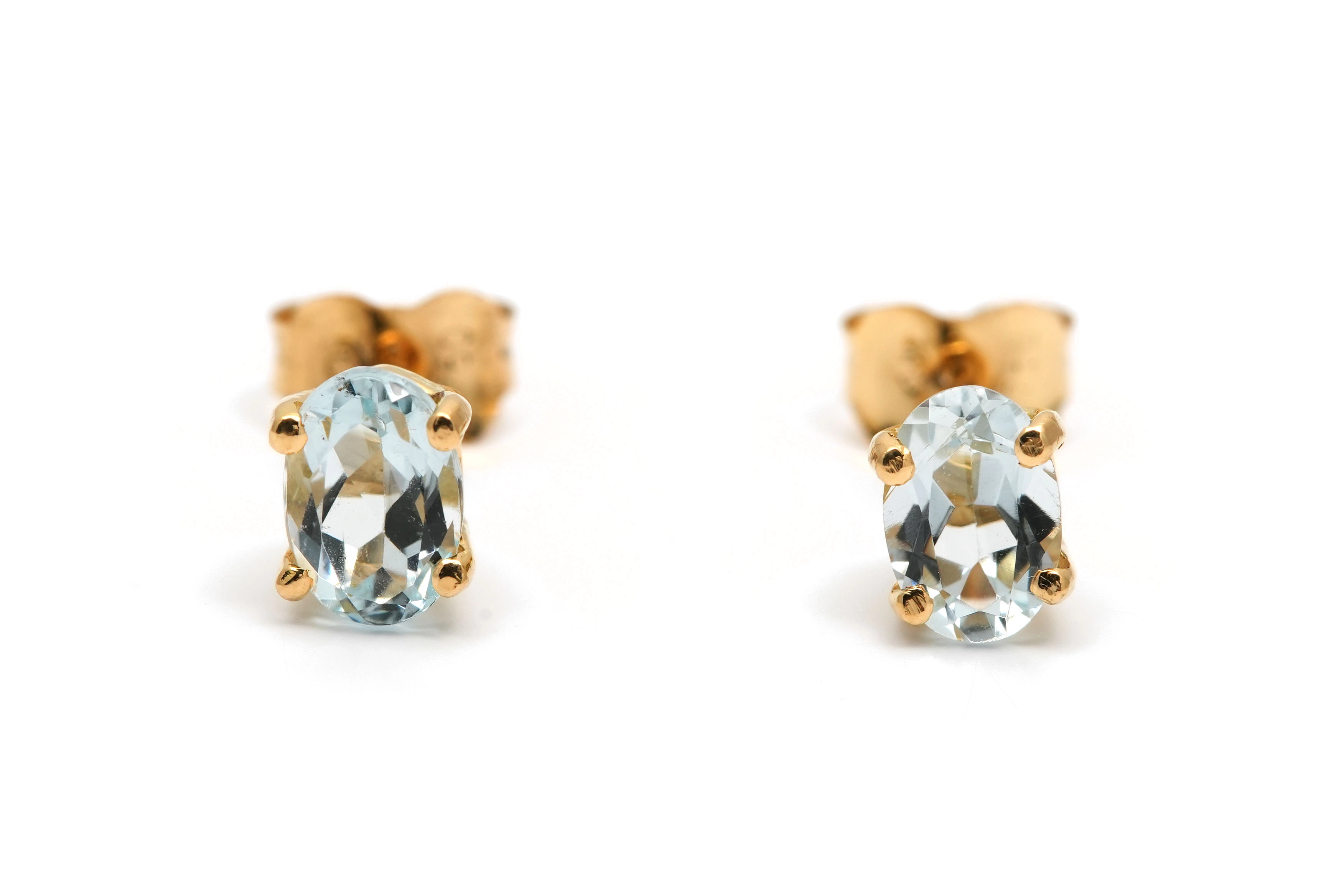 Boucles d'oreilles contemporaines en or jaune 18 carats serties de topazes - - 1