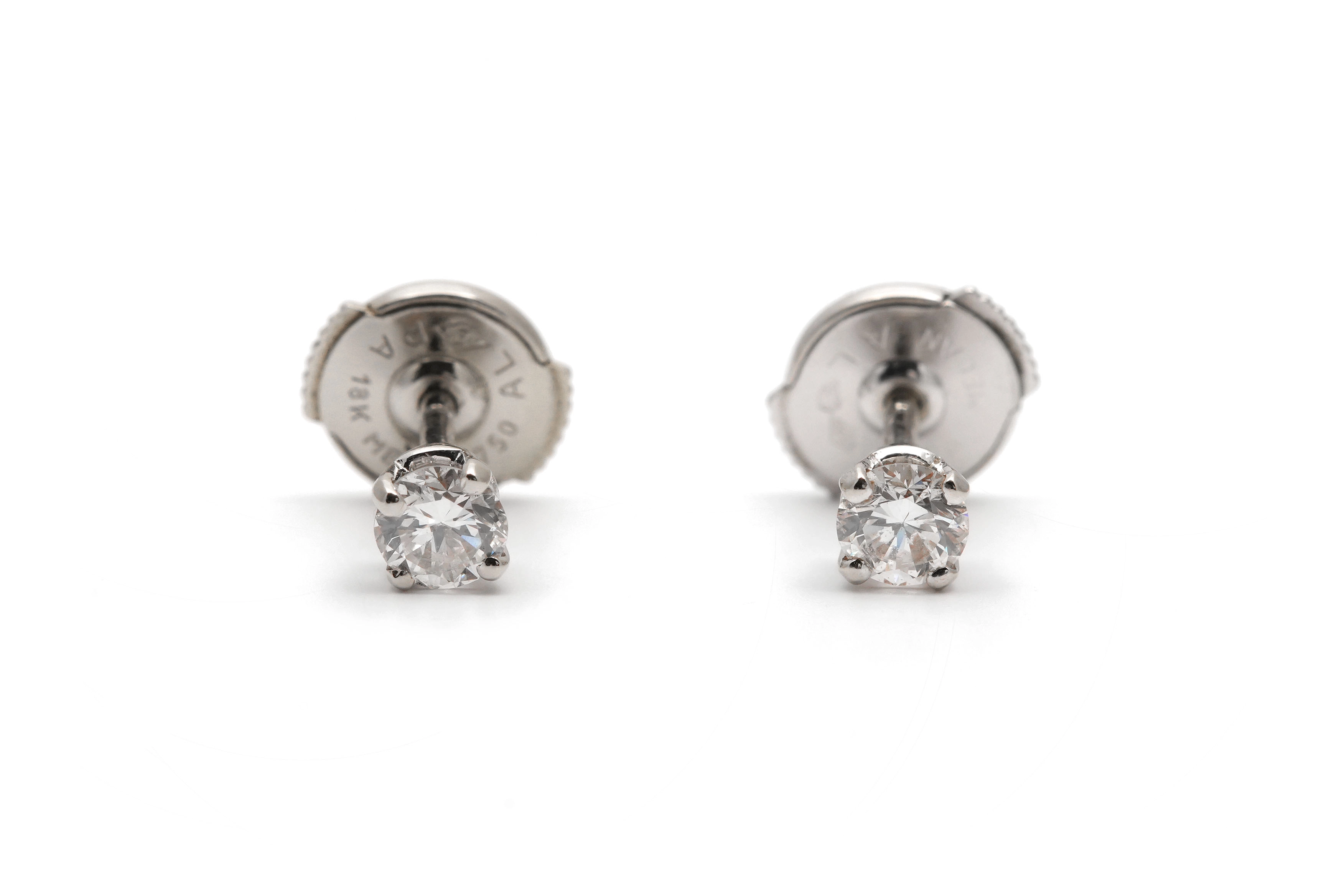 Boucles d'oreilles contemporaines en or jaune 18 carats serties de diamants taille "brillant" (+-0.4 ct) - - 1
