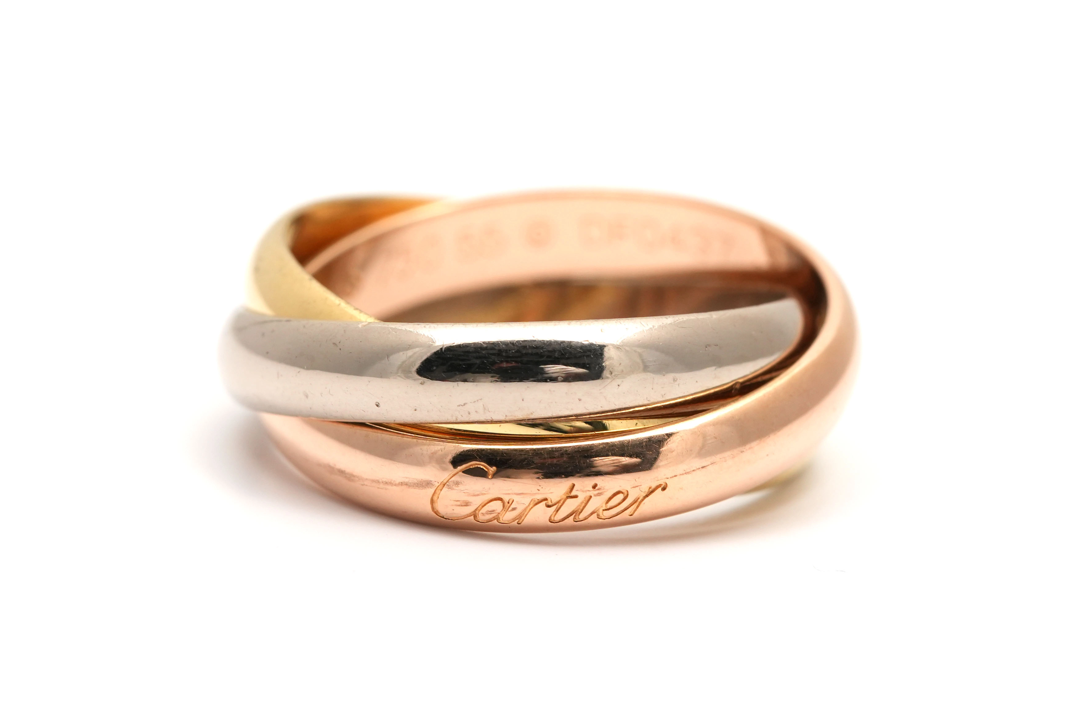 Bague Cartier "Trinity" contemporaine en or jaune, blanc et rose 18 carats - - 1