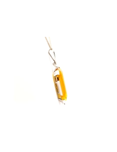 Pendentif Art Déco en argent serti d'un cristal - - 4