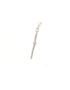 Pendentif Art Déco en or blanc 18 carats serti de diamants taille "rose" - - 3
