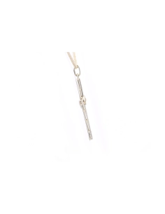 Pendentif Art Déco en or blanc 18 carats serti de diamants taille "rose" - - 5