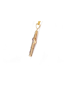 Pendentif contemporain en or jaune 14 carats serti de rubis et de diamants taille "brillant" (+- 0.084 ct) - - 3