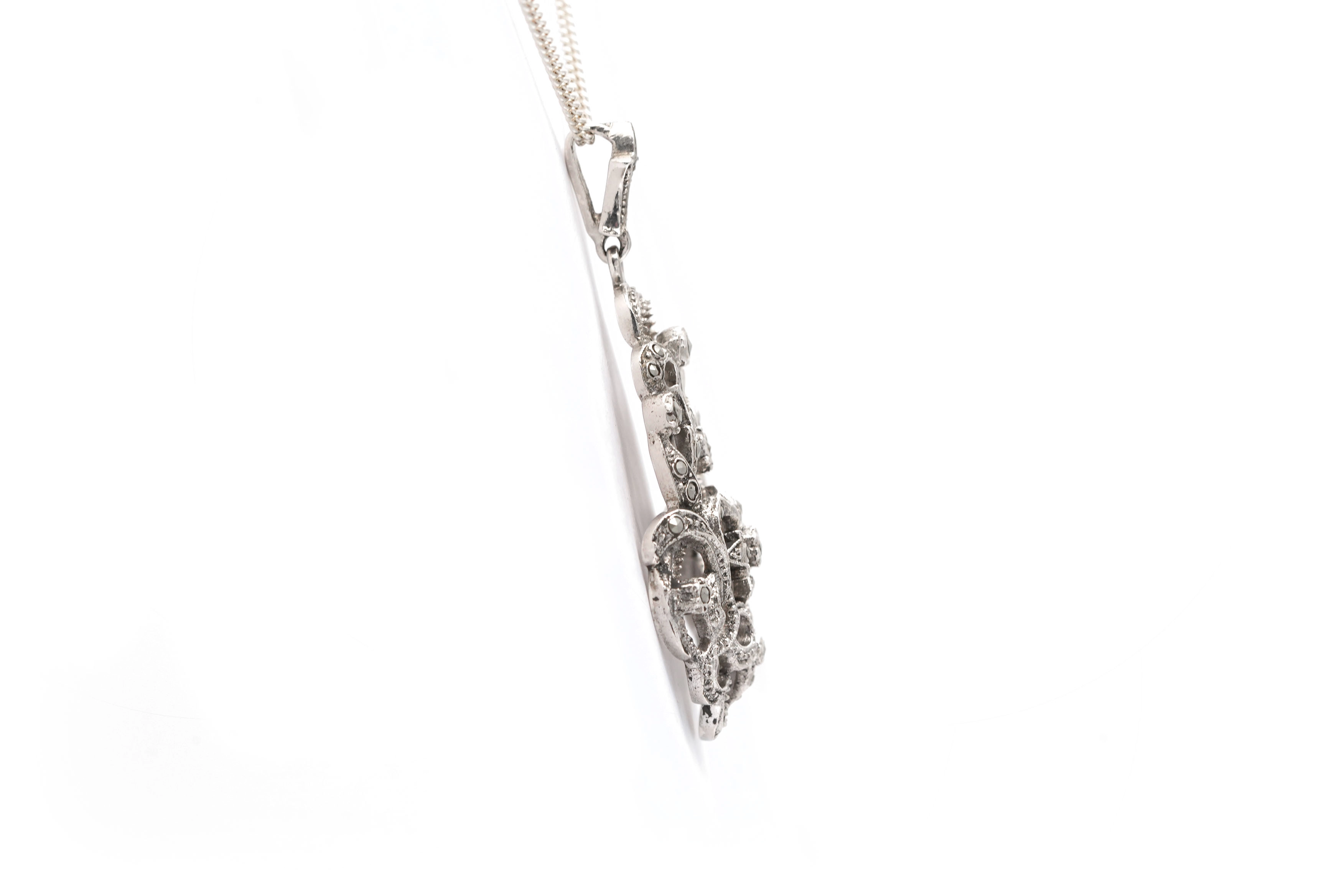 Pendentif Art Déco en argent 835 serti de marcassites - - 5