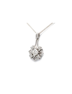 Pendentif Art Déco en platine serti de diamants taille "Old cut" - - 2