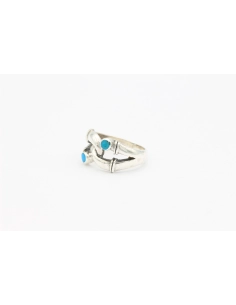 Bague contemporaine argent 925 et turquoise-The Vintage Workshop