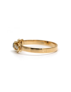 Bague Art Déco en or jaune 18 carats sertie d'un saphir et de perles - - 3