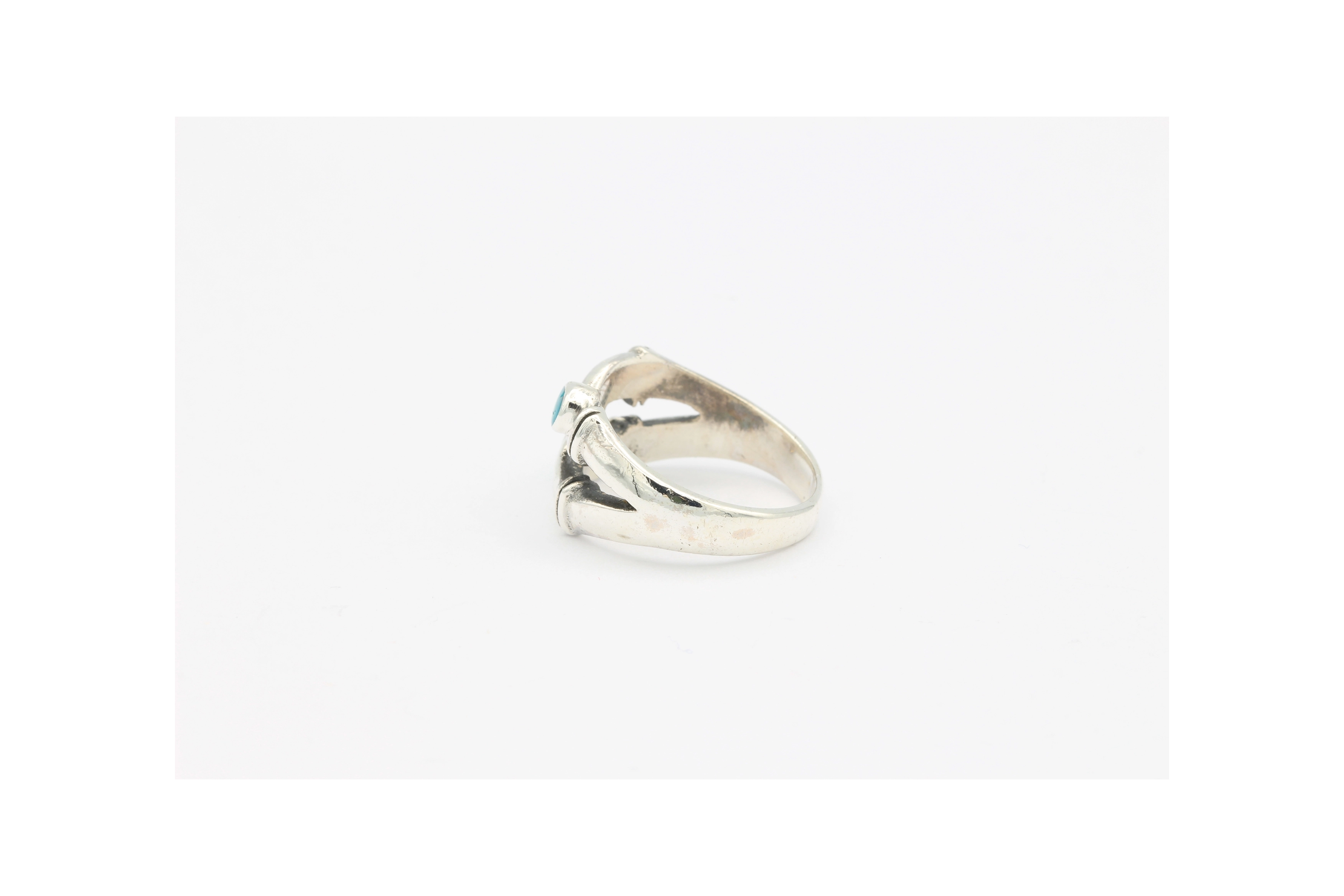 Bague contemporaine argent 925 et turquoise-The Vintage Workshop